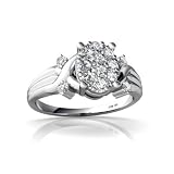 14K White Gold White Diamond Ring