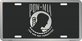 LP-1049 POW MIA Flag - Black License Plate - 50129