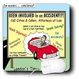 Londons Times Funny Music Cartoons - James Sokolove Ambulance Chaser Memorial Cartoon - Mouse Pads