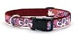 Funky Floral Canvas Dog Collar, 1 Wide, Adjustable 18 - 24-Inch