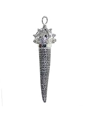 18kt Gold Diamond Pave Pearl Tiger Tooth Pendant Hand Crafted Jewelry