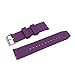 23mm Soft Silicone Watch Bands,Sports Watch band with Adjustable Stainless Steel Clasp Purple