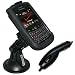 Amzer AMZ21477 5 in 1 Vehicle Car Mount Cellphone Holder and Micro USB Car Charger and Silicone Skin Case Holster with Screen Protector for Blackberry Tour 9630