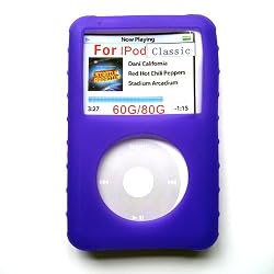Apple iPod Classic (6th Generation) Soft Rubber Silicone Cover Protector Skin Case Purple