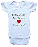 SOMEONE IN NEW ZEALAND LOVES ME - NEW ZEALAND BABY - Country Series - White, Blue or Pink Onesie / Baby T-shirt