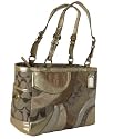 Coach Signature Circle Gold Metallic Patchwork Tote Handbag