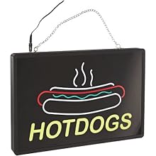 Benchmark 92002 Ultra-Bright Sign, Hotdogs, 20" Length x 13" Width x 1-1/4" Height