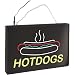 Benchmark 92002 Ultra-Bright Sign, Hotdogs, 20" Length x 13" Width x 1-1/4" Height