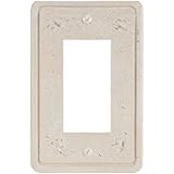 Amertac 8347R 1 Rocker GFCI Faux Stone Wallplate, Cortina
