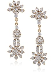 Nina Zenith Gold Floral Dangle Drop Earrings