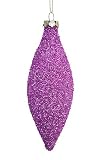 Hot Pink Finial Crushed Glass Christmas Ornament