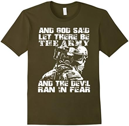 Men's BE THE ARMY AND THE DEVIL RAN IN FEAR Medium Olive