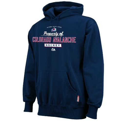 NHL Men's Colorado Avalanche Property of Long Sleeve Hooded Fleece Pullover, Pro Navy, Large