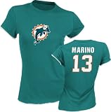 Dan Marino Miami Dolphins Women's Aqua Legendary Name & Number Cap Sleeve Tissue T-Shirt