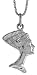 Sterling Silver Queen Nefertiti of Egypt Pendant, 11/16 in. (18mm)