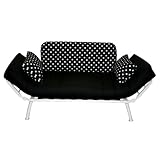 Mali Flex Futon in Black and White Polka Dots