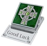 Celtic Cross Green Business Card Holder / Case