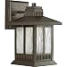 Progress Lighting Greenridge LED Transitional Outdoor Wall Lantern with Water Seeded Glass, Antique Bronze