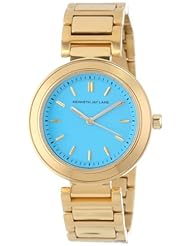 Kenneth Jay Lane Womens KJLANE-2037 Blue Dial Gold Ion-Plated Stainless Steel Watch