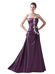 Floor Length Taffeta Beaded Applique Lace-Up Sweetheart Party Dress 