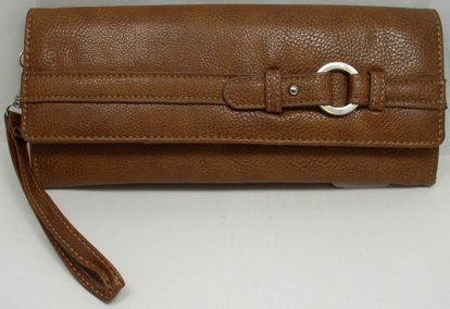 Mundi 3 For All Wristlet /Clutch /Pebble Rock Wallet ~ Cognac