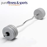 Purefitness EZ Curl Bar With Weight Plates...Bar Collars Included!