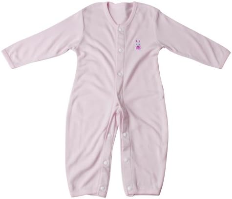 dile bamboo fiber babysuit long sleeve button infant romper O-neck jumpsuit (M, pink)