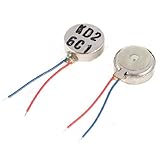 uxcell　DC 振動モータ　10mm x 3.5mm　DC 3V　金属素材　2つのリード　2枚入り