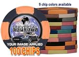Custom Poker Chips: Put your image, Promotional Logo, or Design on a chip - 100 Full Color Authentic Casino Clay poker chips
