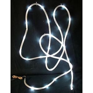 WHITE Battery Rope 50 LED String Garden Wedding Lights-23 feet long