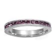 Sterling Silver Eternity Ring - Amethyst CZ - 3 mm, Sizes 4-12