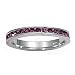 Sterling Silver Eternity Ring - Amethyst CZ - 3 mm, Sizes 4-12