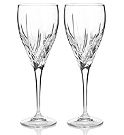 2 Traditional Crystal Cut Wine Glasses