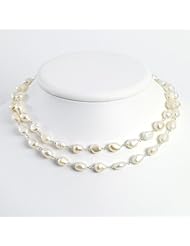 Sterling Silver Double Strand Freshwater Cultured Pearl 17in Necklace