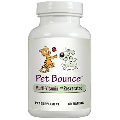 Pet Bounce - Waffel Multivitam f�r Katzen & Hunde mit Resveratrol Antioxidant ~ 6 Flaschen