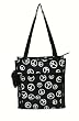 Peace Sign Tote Bag and Cooler, Black and White