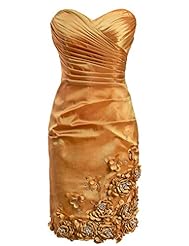 Applique Pleated Sweetheart Mother-of-the-Bride Dress 