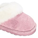 IMAGE OF Old Friend Footwear. GIrl's Sheepskin Scuff Slippers. Step in, slip off. Pink. 461212. (Junior)