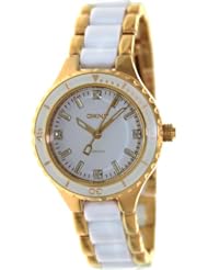 DKNY NY8500 Ladies Ceramix Rose Gold White Watch