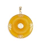 14k Yellow Gold Chinese Round Yellow Jade Pendant 41KbggeaN0L. SL160 14k Yellow Gold Chinese Round Yellow Jade Pendant