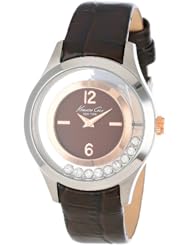 Kenneth Cole New York Womens KC2783 Transparency Brown and Rose Gold Floating Stone Dial Watch