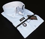 Chemise homme italienne cintrée bleu NAPOLI Chemise slimfit du S au XXXL