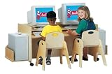 Jonti-Craft 3495JC KYDZ Double Computer Desk, Natural Birch