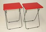 A Pair of Folding TV Trays TV Tables - Red Tops A Pair of Folding TV Trays TV Tables - Red Tops