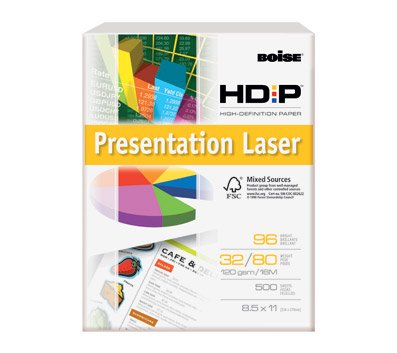 HD:P Presentation Laser Paper, 96 Bright, 500 Sheets/Ream, 8 1/2