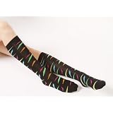 Womens Neon Socks Electro Disco Cute Popkiller Black Pair