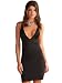 SeXy Black Microfiber Plunging Chemise Back Embroidery Detail 2 Piece Nightgown Set