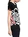 Allegra K Women Loose Fit Short Batwing Sleeve Flower Pattern Tunic Shirt XL Red