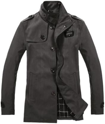 GUZHILV Men Dust Coat trench wind jacket casual slim Fashion windbreaker overcoat outwear -XL Army Green