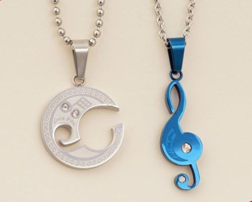 Jewelryfinds Music Notation Couple Never Separated For Boys Girls Of Titanium Steel Pendant